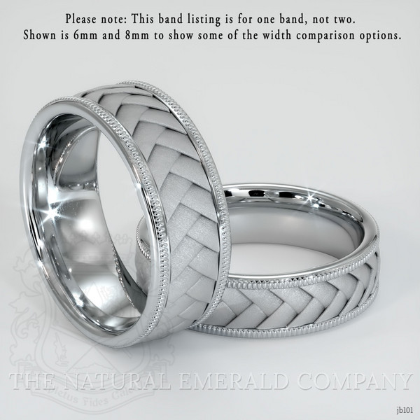 14K White Gold Men's Plain Band