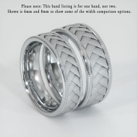 14K White Gold Men's Plain Band Image