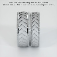 14K White Gold Men's Plain Band Image