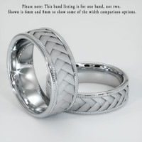 18K White Gold Men's Plain Band Image