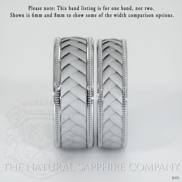 18K White Gold Men's Plain Band