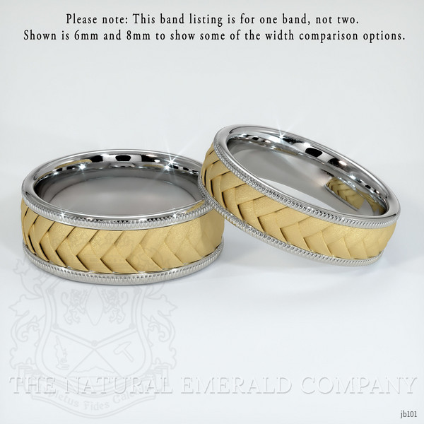 18K White & Yellow Men's Plain Band