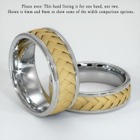 18K White & Yellow Men's Plain Band Image