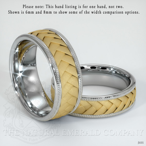 18K White & Yellow Men's Plain Band