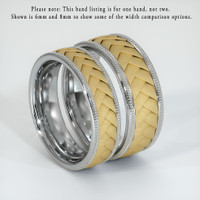 18K White & Yellow Men's Plain Band Image