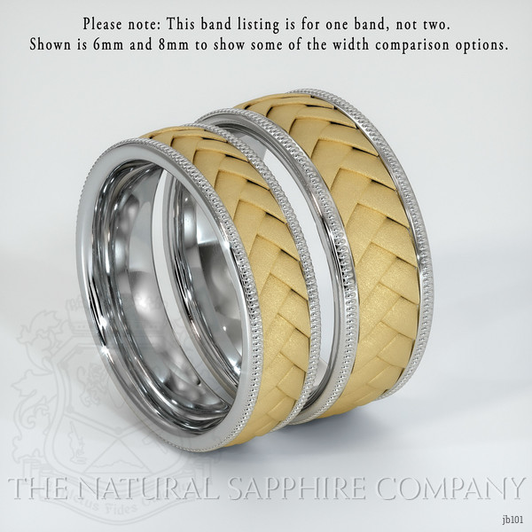 18K White & Yellow Men's Plain Band