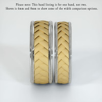 18K White & Yellow Men's Plain Band Image