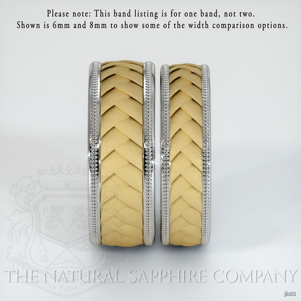 18K White & Yellow Men's Plain Band