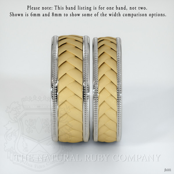 18K White & Yellow Men's Plain Band