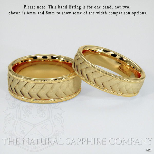 18K Yellow Gold Men's Plain Band