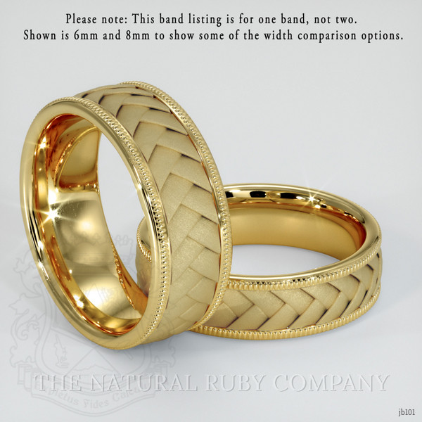 18K Yellow Gold Men's Plain Band