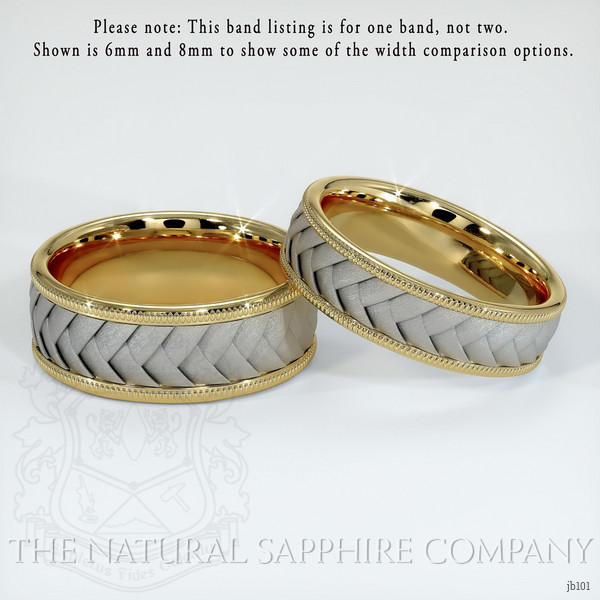 18K Yellow & White Men's Plain Band