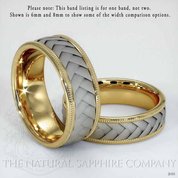 18K Yellow & White Men's Plain Band