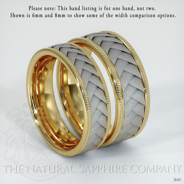 18K Yellow & White Men's Plain Band
