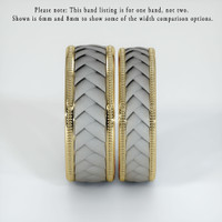 18K Yellow & White Men's Plain Band Image