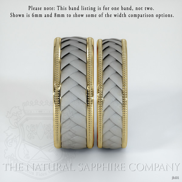 18K Yellow & White Men's Plain Band