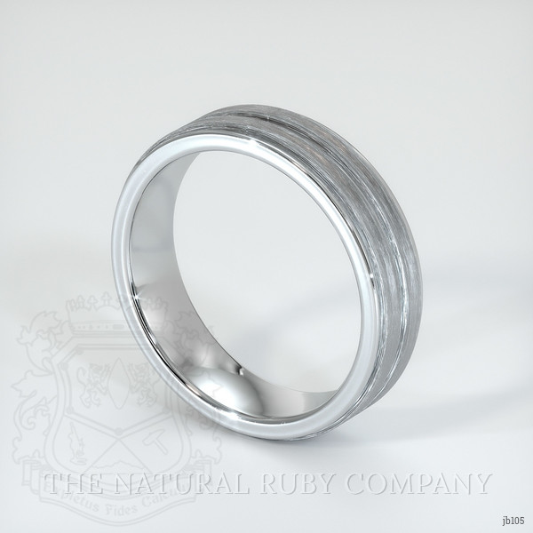 14K White Gold Men's Plain Band
