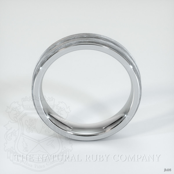 14K White Gold Men's Plain Band