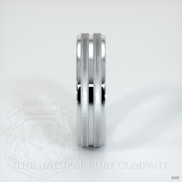 14K White Gold Men's Plain Band