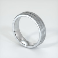 18K White Gold Men's Plain Band Image