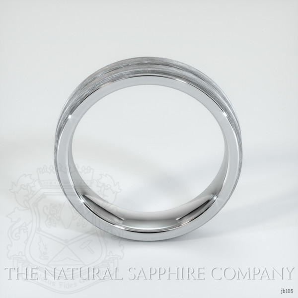 18K White Gold Men's Plain Band