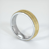 14K White & Yellow Men's Plain Band Image