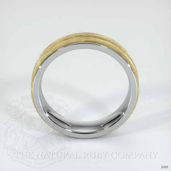 14K White & Yellow Men's Plain Band