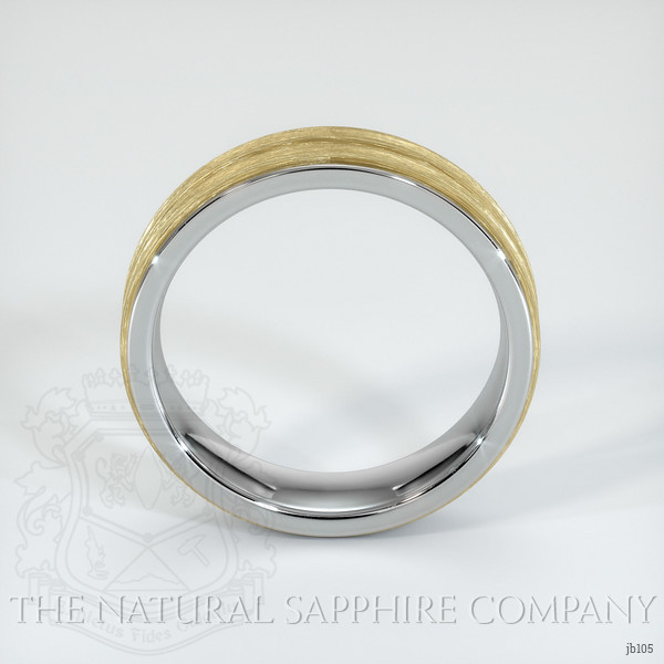 18K White & Yellow Men's Plain Band