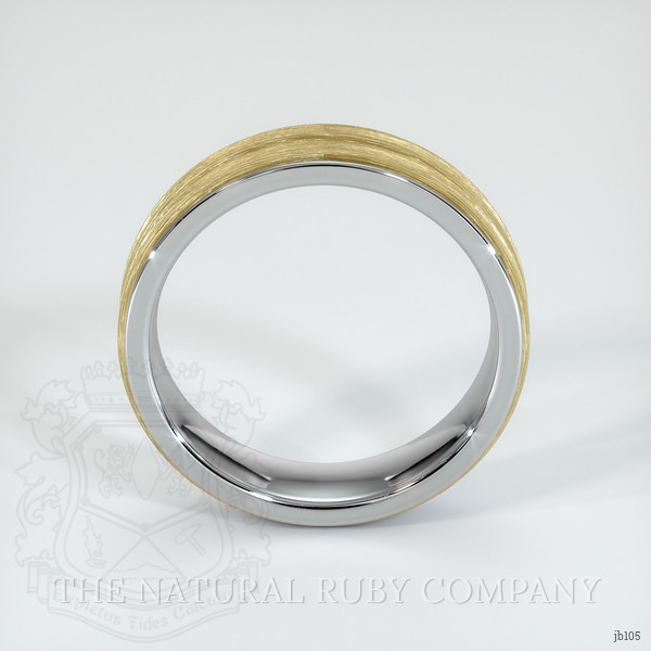 18K White & Yellow Men's Plain Band