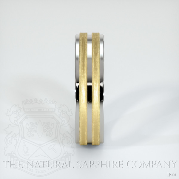 18K White & Yellow Men's Plain Band