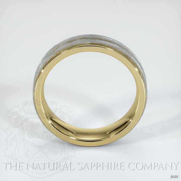 14K Yellow & White Men's Plain Band