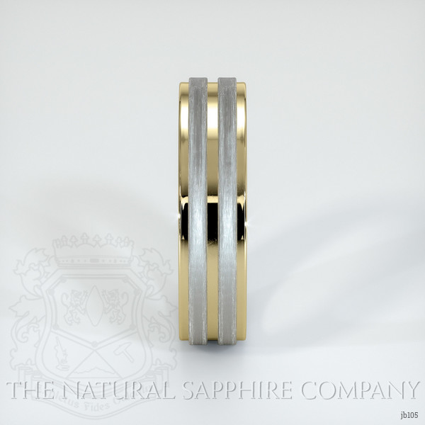 14K Yellow & White Men's Plain Band