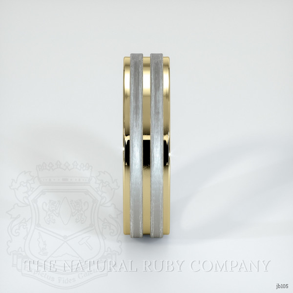 14K Yellow & White Men's Plain Band