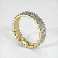 18K Yellow & White Men's Plain Band Image