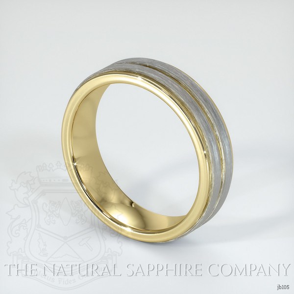 18K Yellow & White Men's Plain Band