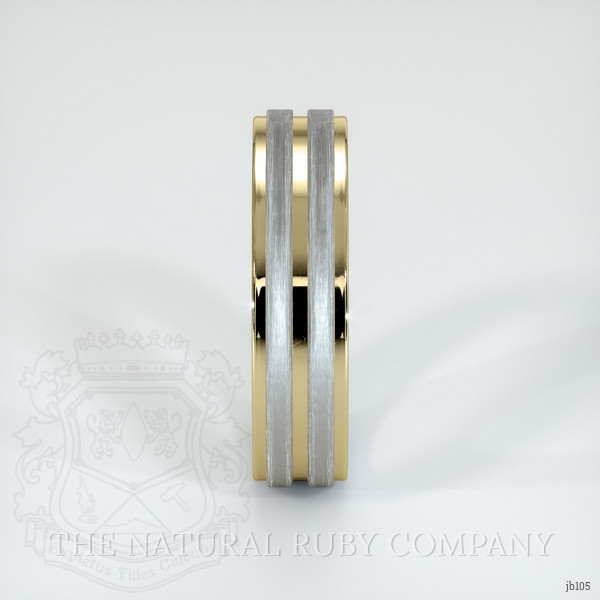 18K Yellow & White Men's Plain Band