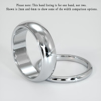 14K White Gold Men's Plain Band Image