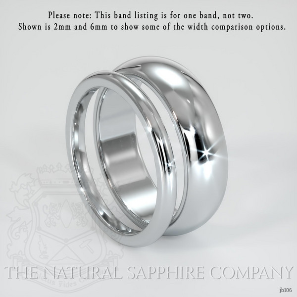 14K White Gold Men's Plain Band