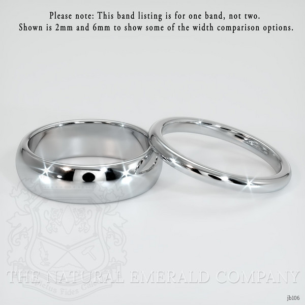 18K White Gold Men's Plain Band