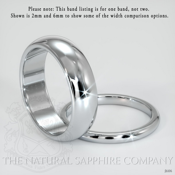 18K White Gold Men's Plain Band