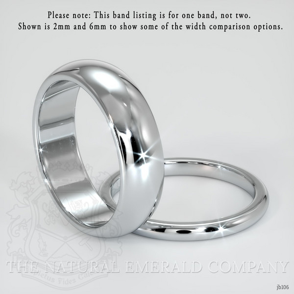 18K White Gold Men's Plain Band