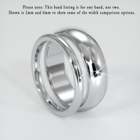18K White Gold Men's Plain Band Image