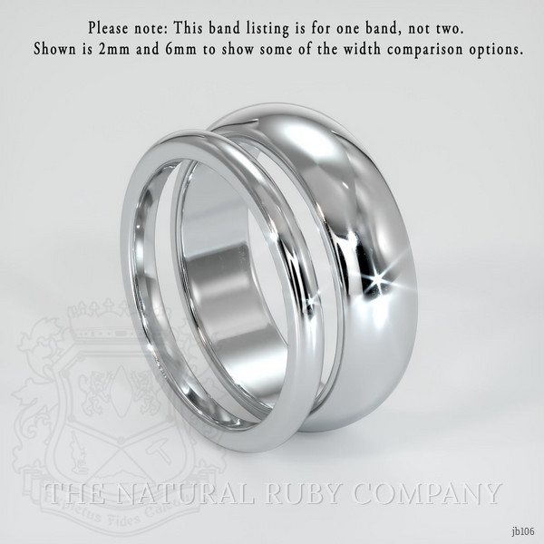 18K White Gold Men's Plain Band