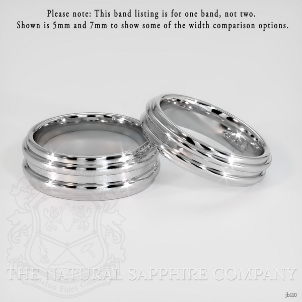 14K White Gold Men's Plain Band