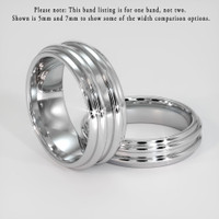 14K White Gold Men's Plain Band Image