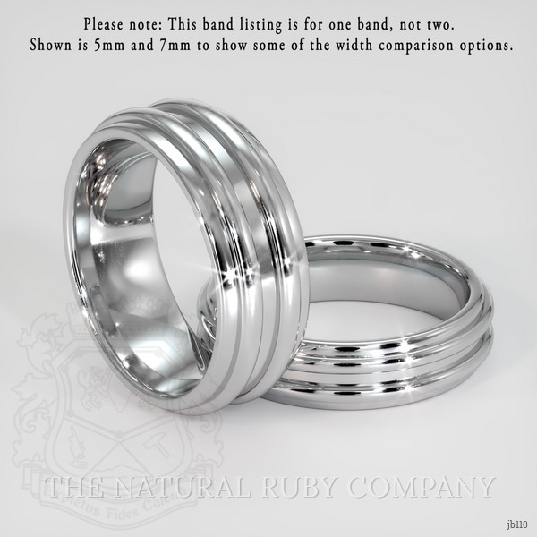 14K White Gold Men's Plain Band