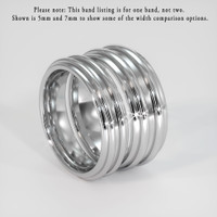 18K White Gold Men's Plain Band Image