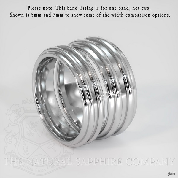 18K White Gold Men's Plain Band