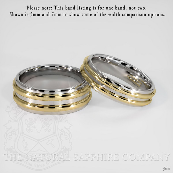 14K White & Yellow Men's Plain Band