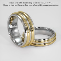 14K White & Yellow Men's Plain Band Image